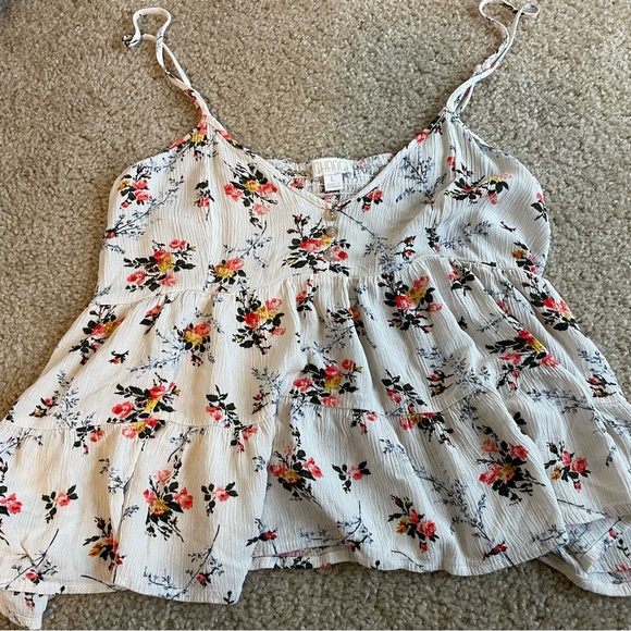 Chance Tops - Chance Brand Floral Flowy Crop Top